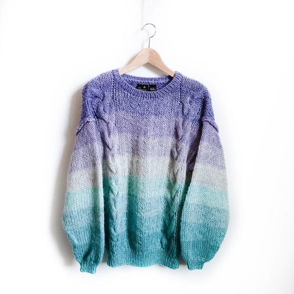 Vintage Sweaters - Vintage Ombre Chunky Knit Sweater